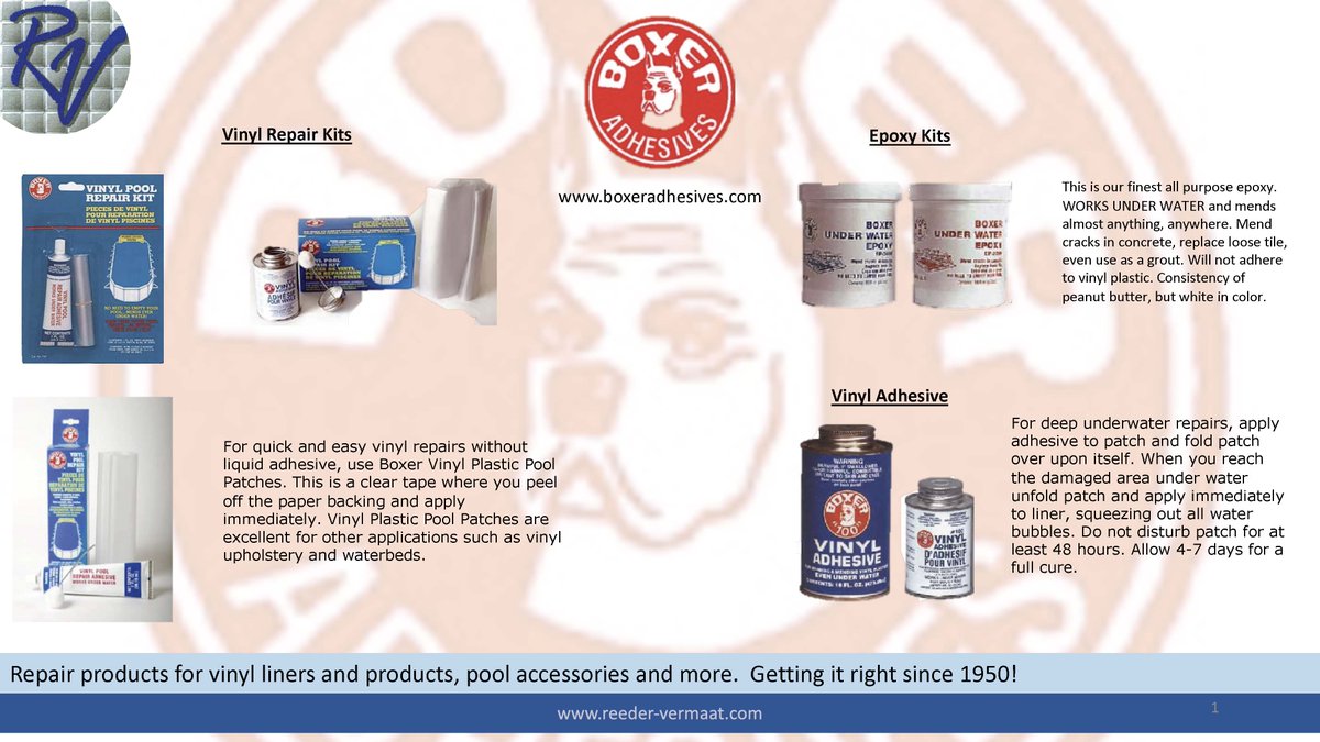 reeder_vermaat's tweet image. Looking for a quick and easy way to patch your liner, mend cracks in concrete, replace loose tile and more. #boxerpatch #reedervermaat #fixmypool #patchkit #vinyladhesive #poolmaintenance 
@reeder_vermaat