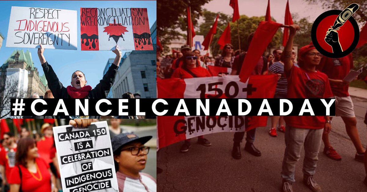 Idle No More is hosting actions & broadcasts all day to honour all lives lost to Canadian State – Indigenous lives, Black Lives, Migrant lives, Women & Trans lives.We will not celebrate stolen Indigenous land & stolen Indigenous lives  #CANCELCANADADAY  https://idlenomore.ca/cancelcanadaday?fbclid=IwAR1s0Vhmz4sBsPhuJnBolJTzpCQDyyiIlGkeHz8s0eRE4h6_mfqZzd-rxg4