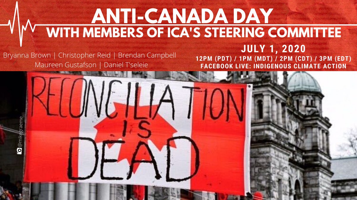 Indigenous Climate Action is hosting an Anti-Canada day webinar to tear down oppressive systems and uplift Indigenous peoples in so-called Canada. #CanadaDay  #CanadaDay2020  #CANCELCANADADAY  https://www.facebook.com/events/567359963968896/