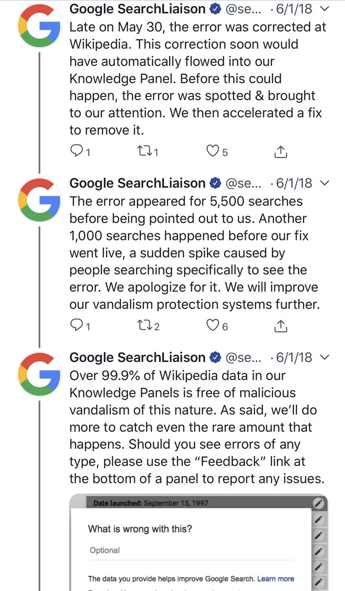 Google had already gone step by step through this... explaining IN DETAIL how this works. But rather than click the report button to have a mistake fixed, McCarthy had used it for 2 years of yelling about fake “bias.”