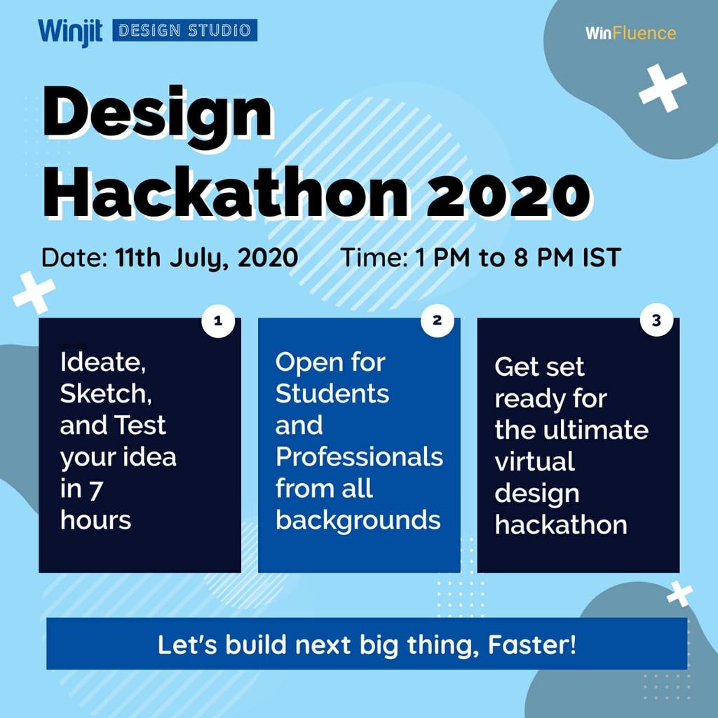 komals05's tweet image. Winjit Invites students and professionals of all backgrounds to join us in our Virtual Design Hackathon 2020.



Do you have what it takes?



Register now: lnkd.in/gyNiHsa



#Hackathon #UXDesign #WinjitDesignStudio #WinFluence #Virtualevents