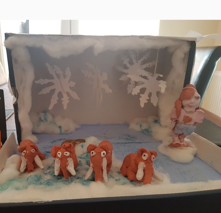 EndersbyShaz's tweet photo. @davidwalliams At school we have a challenge to write to an author and I'm writing to you because my favourite book is the ice monster and I have always wanted a signed copy below is my shoe box book challenge I made of the ice monster ruby endersby aged 10 thank you for reading https://t.co/EtnMXZwb7T