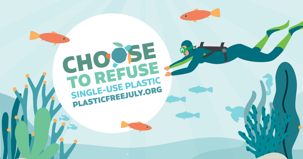 🌍 #PLASTICFREEJULY 🌍
Today marks the start of a global movement to help people reduce single-use plastic waste with handy resources and ideas that we can all implement at home 🏠🌱

Will you take on the challenge of Plastic Free July? bit.ly/2Y6IYGr
