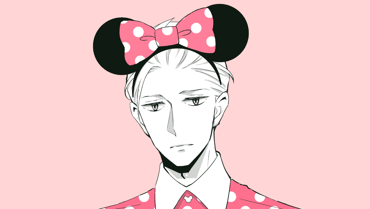 male focus solo 1boy bow polka dot bow polka dot pink background  illustration images
