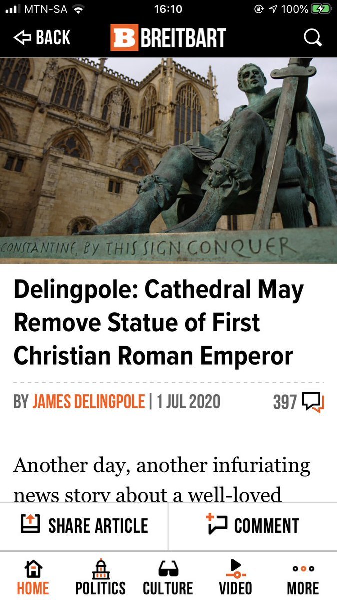 'Another day, another infuriating news story about a well-loved statue being considered for removal because someone, somewhere has claimed to be offended by it' writes James Delingpole on Breitbart - but with an interesting (constructive) twist in the piece.