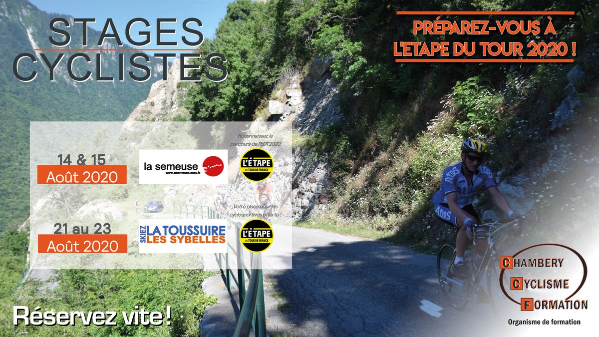 ChamberyCF's tweet photo. 📆 A vos agendas:
Les #StagesCyclistes sont de retour: 2 dates au programme pour préparer #EDT2020 :
🔸 1️⃣4️⃣&1️⃣5️⃣ août à Berthemont-les-Bains
🔸 2️⃣1️⃣ au 2️⃣3️⃣ août à @LaToussuire
💻 On en reparle très vite sur: https://t.co/bOliiWHMjg
#CCFTraining | #ChambéryCF 🚴♂️ https://t.co/DVdKpZ6eQ9