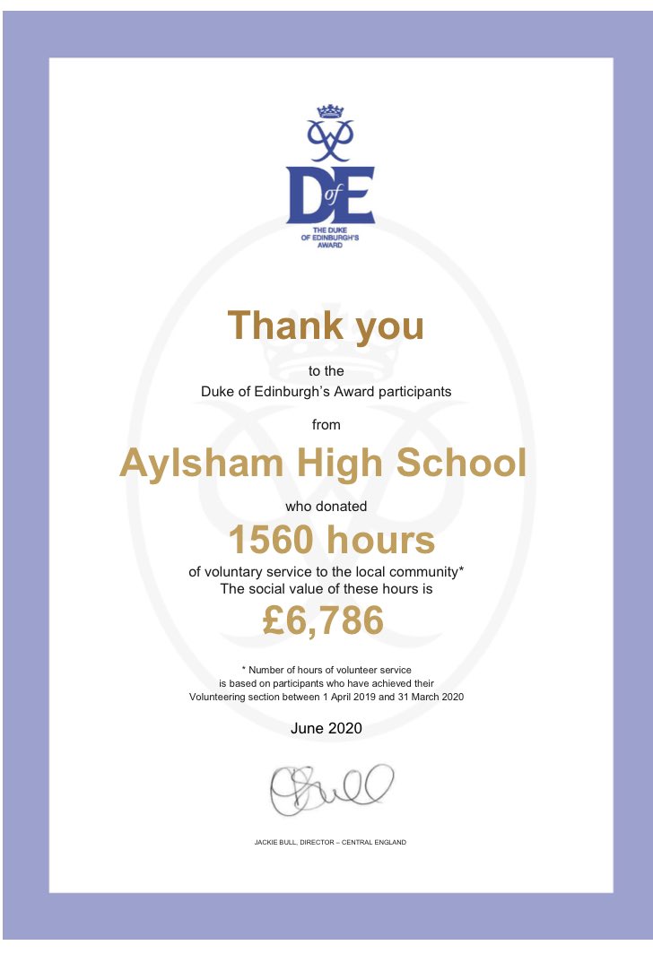 Super proud a fantastic effort from <a href="/DofE_AHS/">Aylsham High DofE</a> <a href="/aylshamhigh/">Aylsham High</a> well done !! A huge thank you to all of my D of E team <a href="/DofE_AHS/">Aylsham High DofE</a> giving our students fantastic opportunities in our local community 😊 #thankyou #teameffort @dofe_ali @Bull0305 <a href="/DofE/">The Duke of Edinburgh’s Award</a> #StayAtHome 😊