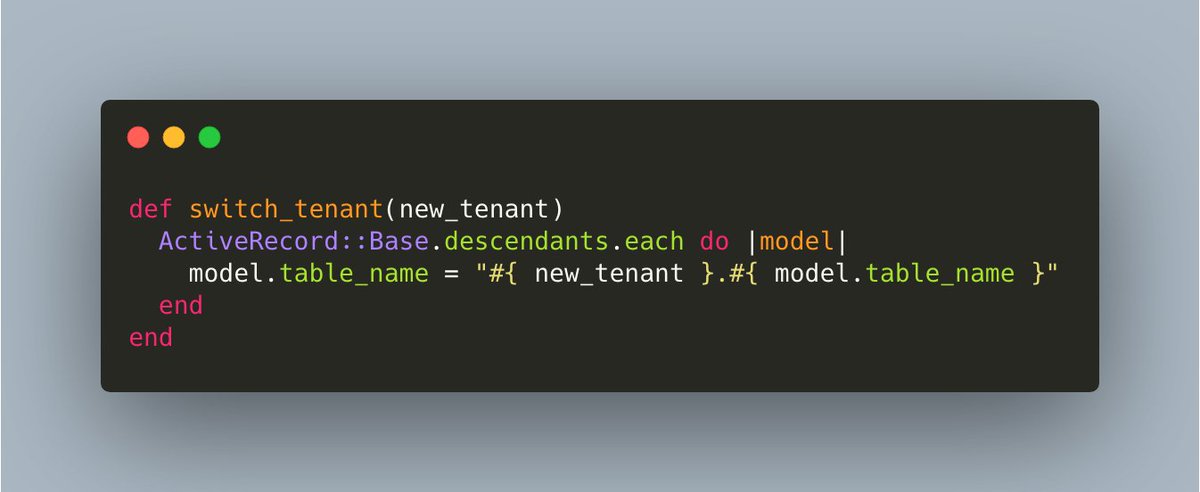 3/ It's all solvable, but perhaps it could be more robust if we went for a little crazy idea to change ActiveRecord table names on the fly?