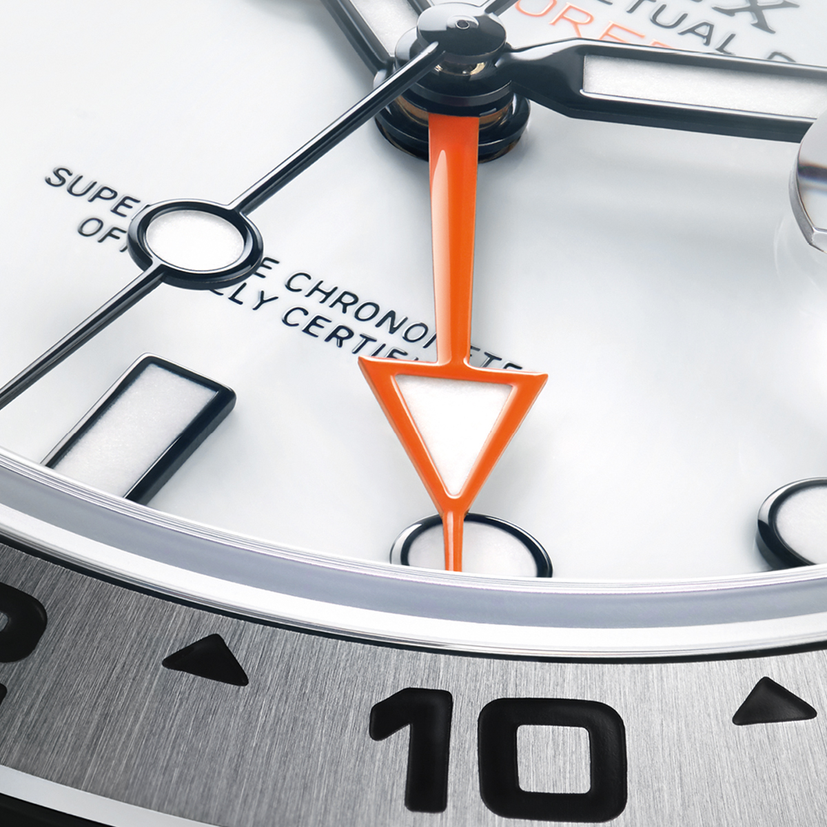 ROLEX's tweet photo. The Explorer II is the watch of reference for explorers. Its orange additional 24-hour hand and engraved fixed bezel can be used to distinguish daytime from night-time hours – an essential feature in places such as caves and polar regions. More https://t.co/sSTLpD4g57 #Perpetual https://t.co/4TVNDiEBbs