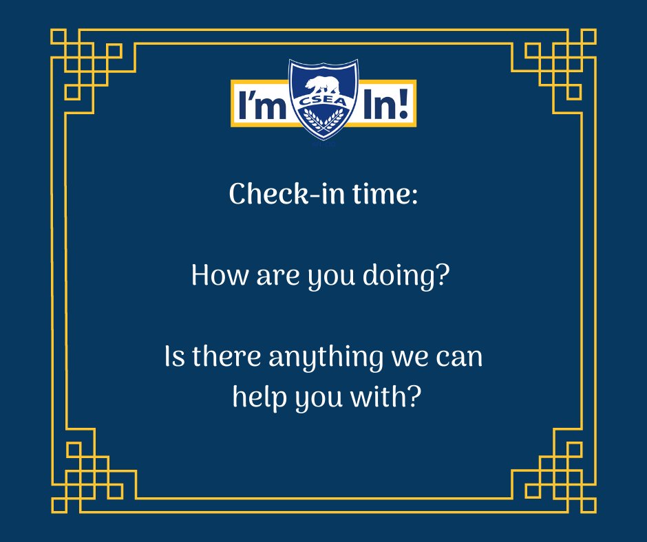 CSEA_309's tweet photo. Check in time! How are you doing? Is there anything we can help you with? https://t.co/NCMJbLXTH4