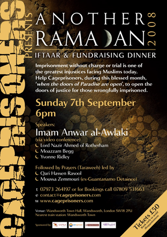 He was billed as a religious figure leading prayers, not just an aggrieved former prisoner. Note the context - in 2008 and 2009, he appeared alongside Cage idol Anwar al-Awlaki. In those days, al-Awlaki was clearly emerging as a jihadi preacher aligned with al-Qaeda. 4/15