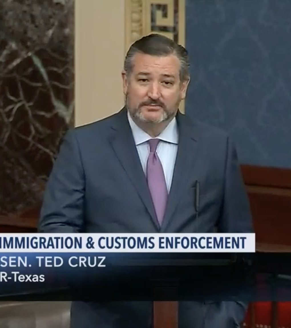 Screenshot of Senator Ted Cruz speaking on the Senate floor.