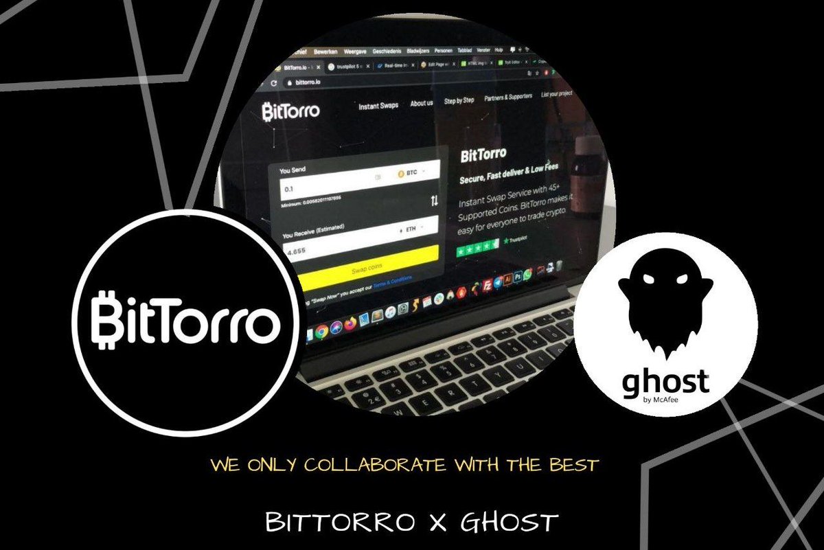 BitTorro_io's tweet photo. We are thrilled to introduce @GhostbyMcAfee to our users and followers. You can Instant Swap $GHOST on https://t.co/lA8YtM5UoM. 

- https://t.co/bttBwI0Mco
- https://t.co/ePF5fVyb5B

#2k20 #cryptocurrency #BTC #blockchain #crypto #FinancialFreedom https://t.co/zYXYo8IUt7