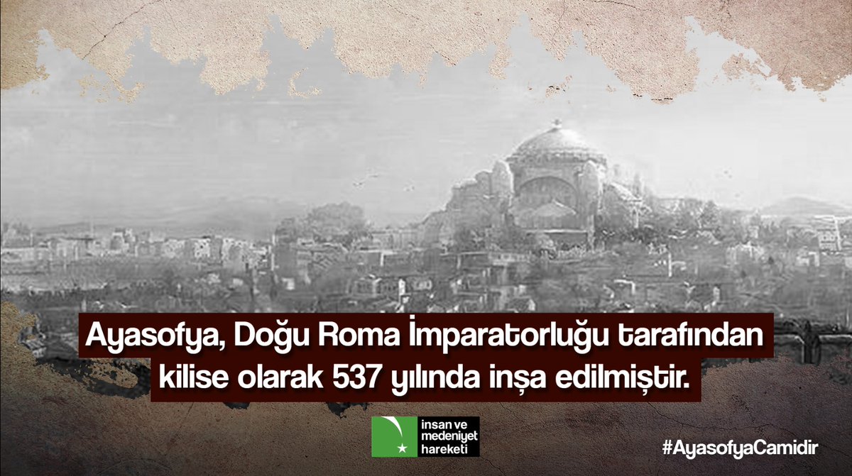 genchareket's tweet photo. Ayasofya, Doğu Roma İmparatorluğu tarafından kilise olarak 537 yılında inşa edilmiştir.
#AyasofyaCamidir https://t.co/XL5QGPcelA