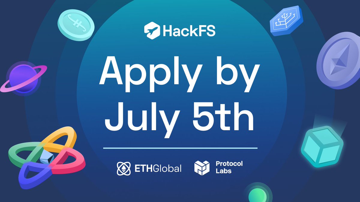 ETHGlobal's tweet photo. We're extending the #HackFS deadline!

Don't miss your chance to build the decentralized web with passionate mentors supporting you along the way 💪

Apply Now → https://t.co/NwuG64Zlmu https://t.co/WhCDpCQSM4