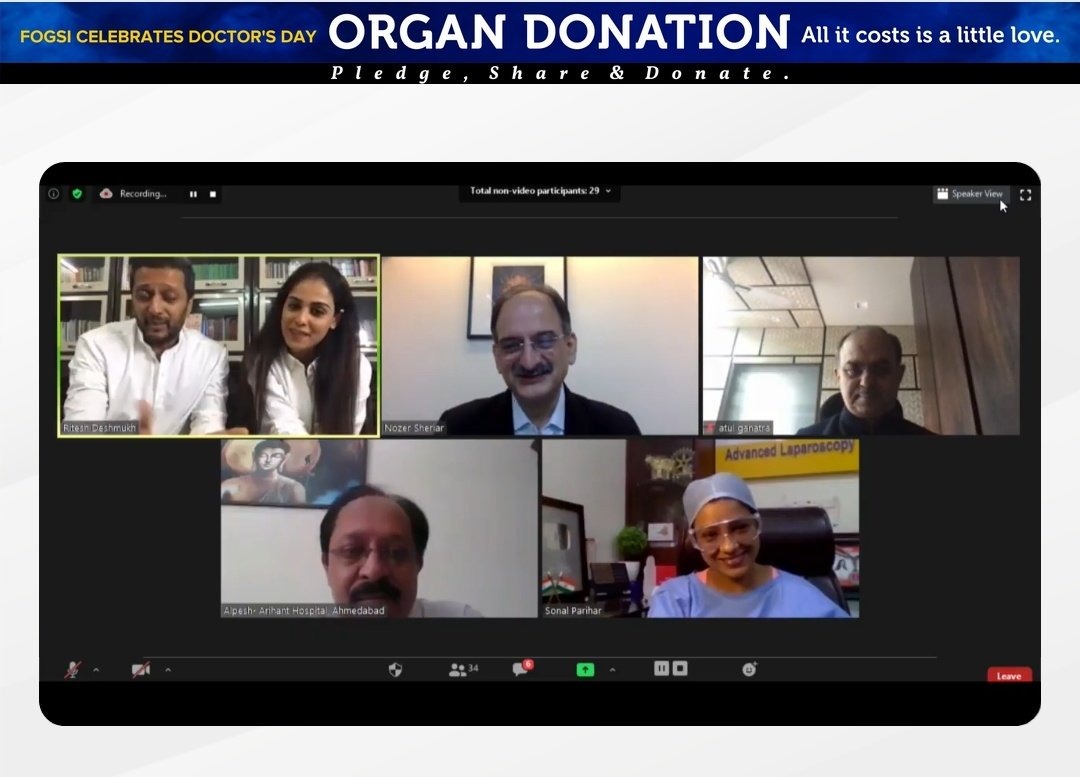drharshvardhan's tweet photo. I congratulated @FOGSIHQ for taking up #OrganDonation in current difficult #COVID19 times &amp; President Dr Alpesh Gandhi for his vision for pursuing this humanitarian cause. As many as 5 lac Indians die annually for want of organs. @IMAIndiaOrg @Riteishd @gandhialpesh1 @geneliad https://t.co/HyOyZMVX5L
