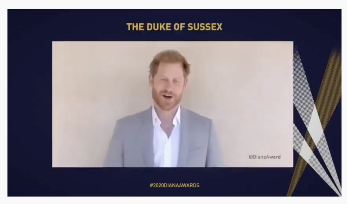 "Institutional racism has no place in our society," the Duke of Sussex said during 2020 Diana Awards in a message to the young recipients.