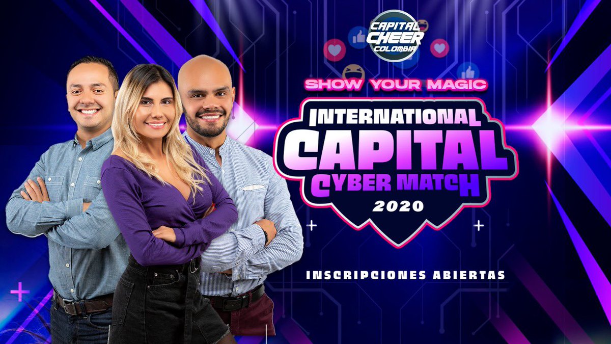 CapitalCheerCol's tweet photo. Amanecimos con nuevo Campeonato abordó 🌟💜🌟 Inscripciones Abiertas en https://t.co/8n5Vjs9dEm #ShowYourMagic #CapitalCyberMatch https://t.co/stTf3REzq9