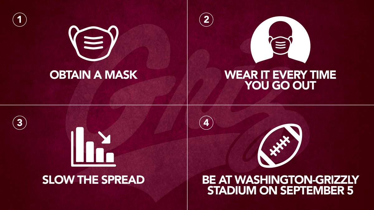 Do your part #GrizNation! We're all in this together!

#MaskUpMontana #MasksForFallSports #GoGriz