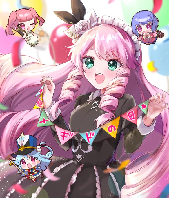 メギドの日おめでとう🎈🎈
マルバスとカワイイカルテット描いた～🎀
#メギド72イラスト 