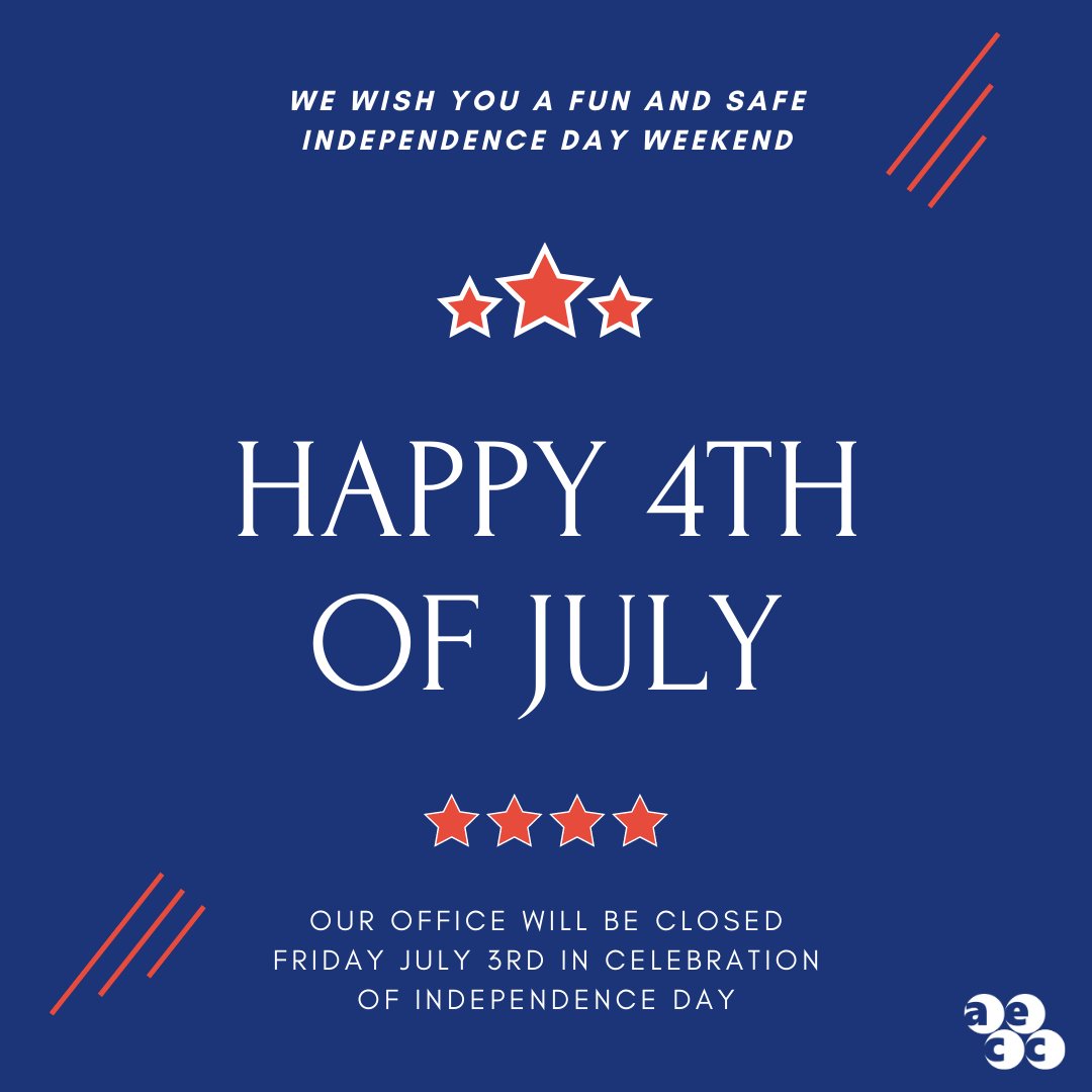 AECCRelo's tweet photo. Wishing everyone a safe and happy Independence Day weekend! #happyindependenceday https://t.co/cAXjfTleX8