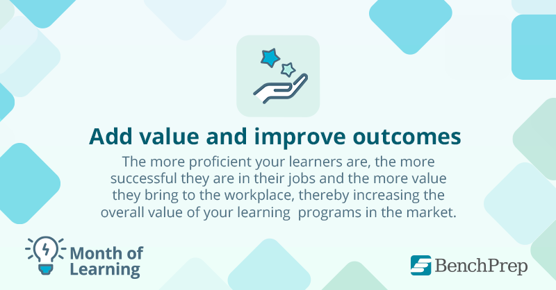 benchprep's tweet photo. Your learning program should add value to your learners. Learn how BenchPrep Engage adds value and improves outcomes for learners beyond the standard course. #MonthofLearning https://t.co/N8GW9y35oW
