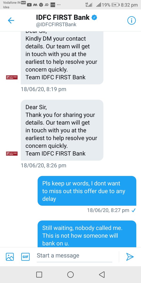 <a href="/IDFCFIRSTBank/">IDFC FIRST Bank</a> U are probably more imitative that the best of the actors of bollywood.

 1..fisrt someone complains.

2.. U after being poked no. Of times so brotherly reply.

3..ask for details

4...repeat  .... 1.. 2.. 3..

When many would believe thats not true, so I have an attachment