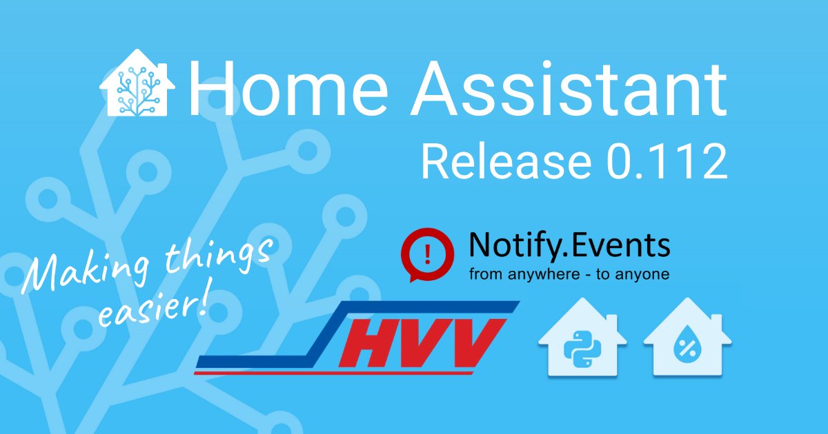 Home Assistant Core 0.112.0! 😍

Performance improvements for the logbook and history, conditions enhancements, automatically disconnecting UI and some things moved around in the UI. 

Making things easier... and faster! 🚀

home-assistant.io/blog/2020/07/0…