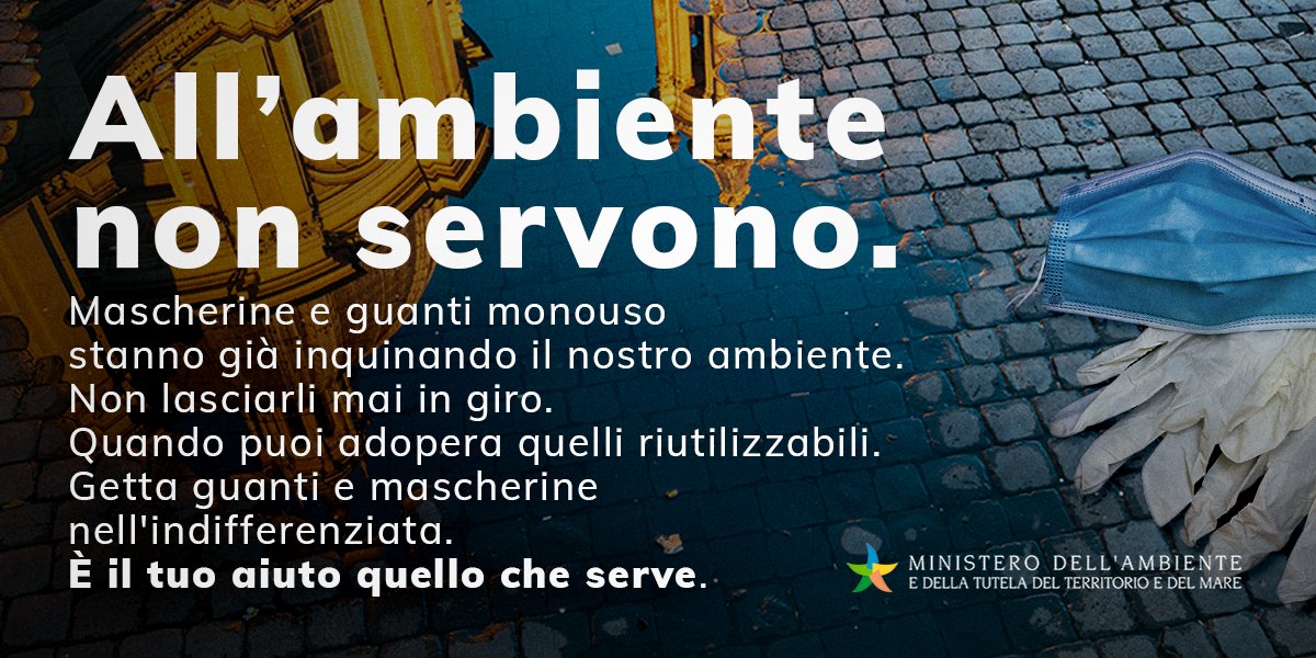 MASE_IT's tweet photo. Mascherine e guanti ci servono per proteggerci dal virus SARS-COV-2, ma quando dobbiamo disfarcene ricordati che all’ambiente non servono. #BUTTALIBENE nell’indifferenziata e preferisci, quando puoi, quelle riutilizzabili.

#allambientenonservono

Info:
https://t.co/Jqr5U3PWC3 https://t.co/vqb08rpTBM