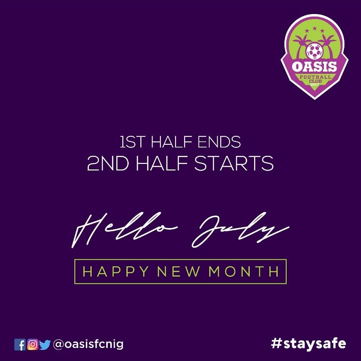 oasisfcnig's tweet photo. Let's start the 2nd half of the year with positive vibes.
Happy New Month
#Oasisfc #bePosiTive #football https://t.co/brZ7V52drM