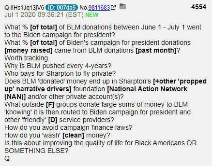 Interesting Q post.When I really dug into BLM Donations this is what I found...