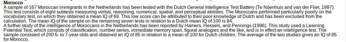 7+200 Moroccans, all immigrants in the Netherlands, the latter 5 to 7 years old, and 129 Egyptians, all 12 years old (total 336 people) represent all of the 141,000,000 people of North Africa in 2002.