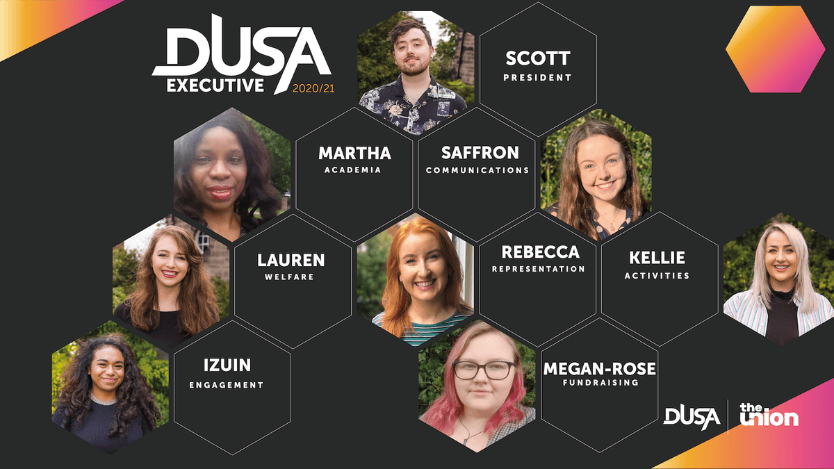 dusadundee's tweet photo. We are thrilled to introduce your new DUSA Exec!

They have just taken office today but have already begun preparations for your next year at University. Find our more about the team and what they do to support you, in our latest article. https://t.co/iGoTEPrenF https://t.co/EhAT0hKgBx