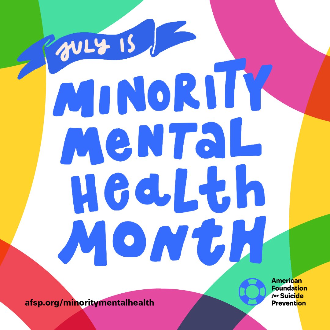 afspnational's tweet image. July is #MinorityMentalHealthMonth, and we are using our national platform - and our research, education and advocacy work - to help elevate voices, to listen and better understand, and to support the unique needs and range of experiences of underrepresented communities.