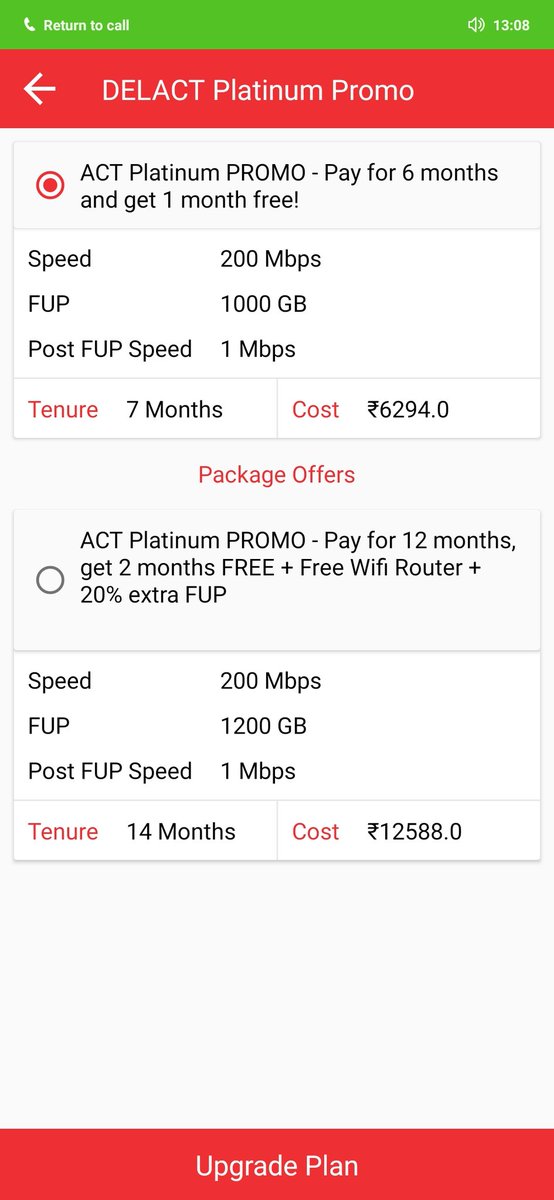 JPriyank80's tweet photo. @ACTFibernet ACT team can you please confirm the speed for the Platinum Promo plan in Delhi? Your customer reps say 150Mbps while your app and website lists 200Mbps!
I upgraded my plan assuming I will get 200Mbps, but was disappointed. https://t.co/TXY7FYo9Eg