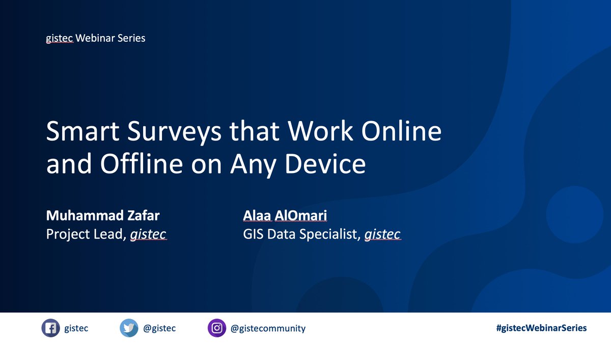 gistec's tweet image. [Happening Now] Smart Surveys that Work Online and Offline on Any Device - Webinar

Stay tuned in this thread for more updates.
#gistecWebinarSeries