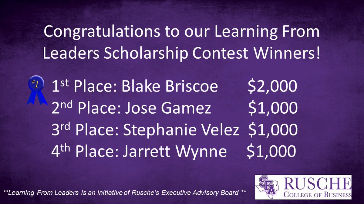 RuscheBusiness's tweet photo. We are incredibly proud of all of our student participants in Rusche's Learning From Leaders Session 1 Scholarship Contest! We are pleased to announce the award recipients... #LearningFromLeaders #RuscheMovesForward https://t.co/inclwAjxjm