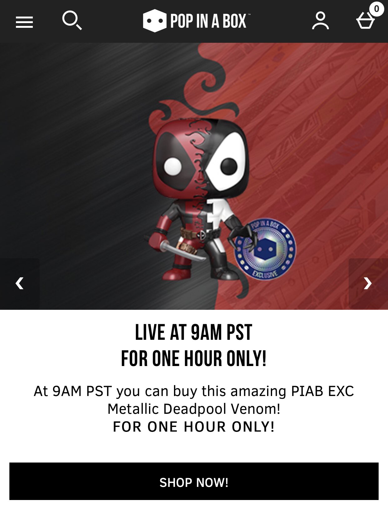 Forhøre Sæson romanforfatter TheVenomSite on Twitter: "Reminder that the exclusive Metallic Deadpool/Venom  Funko POP from @PopInABox drops in 40 minutes! https://t.co/MhMWrQVMZP  https://t.co/Pfwc2afsGJ" / Twitter