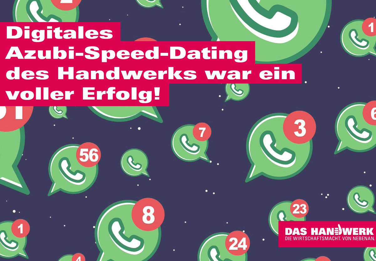 Erfolgreiches #digitales #Azubi-Speed-Dating im #OWL-Handwerk: Über 150 Anfragen erreichten die #hwkowl. Es meldeten sich fast doppelt so viele Jugendliche wie Betriebe. Mehr dazu unter: bit.ly/38gM9yd
#Handwerk #Ausbildung2020 #HandwerkOWL