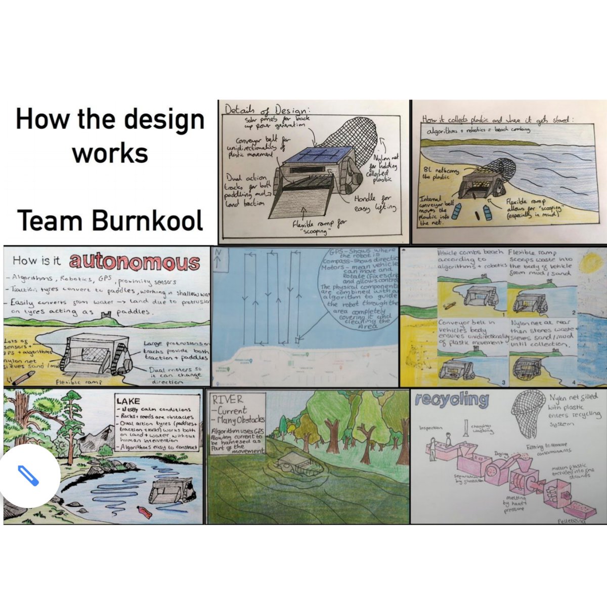 KentCollegeDT's tweet photo. Team BURNKOOL came in THIRD place for their age group in the @BIEAeducation save our shores competition. Well done! Here is some of their amazing work. #stem #biea #COMPETITION #robot https://t.co/I7OIC09r27