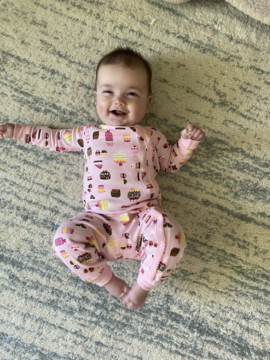 MrsJanov's tweet photo. How is this little girl 8 months already? One of my students bought this sleeper for Lucy and I’ve been waiting since October to put her in it! https://t.co/8G8o5DzuyC