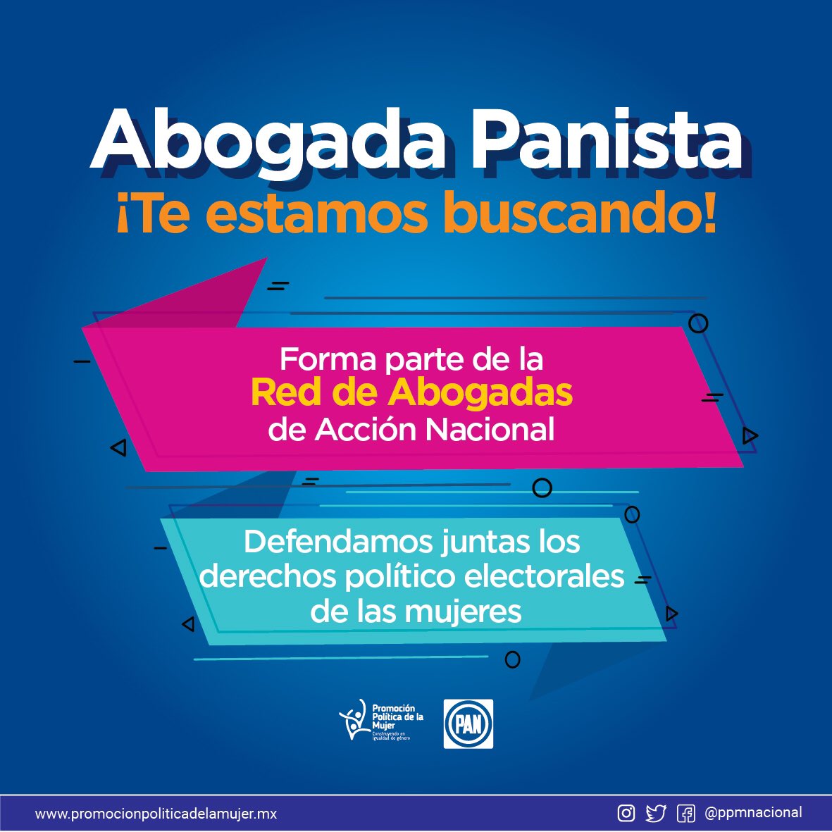 mujerespan_mx's tweet photo. Forma parte de la Red de Abogadas de @AccionNacional para la promoción y defensa de los derechos político electorales de las mujeres. Regístrate en 👉🏻 https://t.co/IwDmIk3eG7 https://t.co/5g7yZetHhX