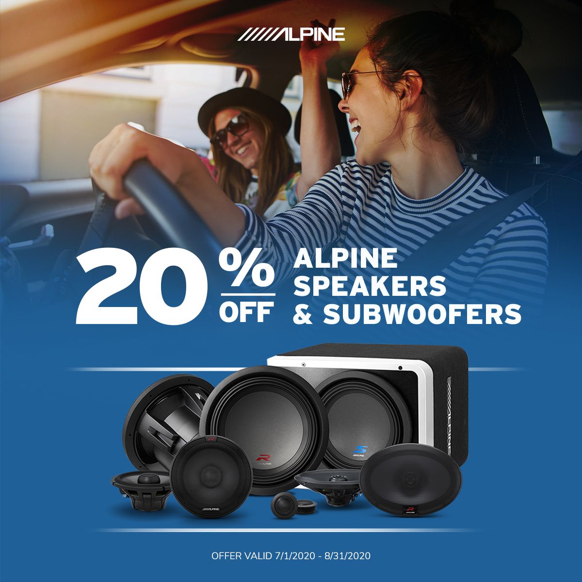 DriveInAuto's tweet image. It's the Alpine sale you've been waiting for! For a limited time, get 20% off when you buy select Alpine speakers and subwoofers (in-store and online). Shop all Alpine sale items here driveinautosound.com/sale/?_bc_fsnf…