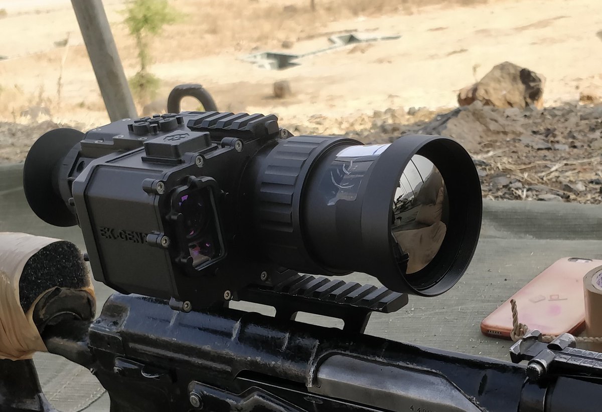 TonboImaging's tweet photo. @sayareakd @KUNALBI25146617 @adgpi EK-Gen2 is Integrated with LRF, GPS, Inertial, Temp and Humidity Sensors. Has an in built ballistic comp and a disturbed reticle which adjusts itself to weapon/ammo type, target range, altitude, elevation angle and MET conditions. Meant for 0.5Cal sniper,LMG,RL84,MMG,AGL.. https://t.co/G6MapEqjsL