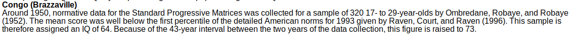 But indigenous people during colonial Congo? Nah their scores are good to go.