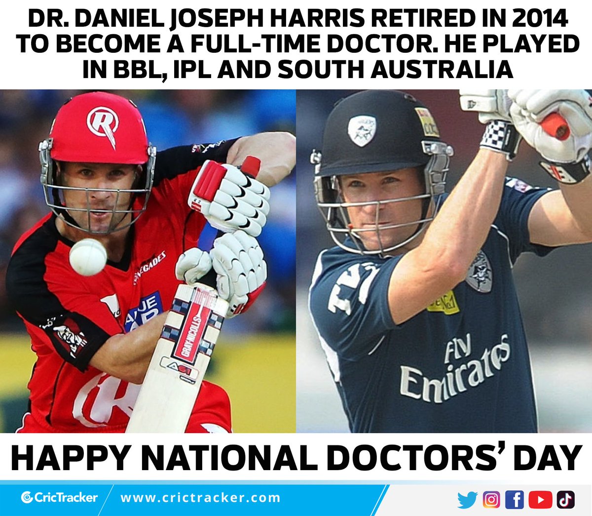 Cricketracker's tweet photo. Happy Doctor's day.
#DanielHarris #HappyDoctorsDay2020 #doctorsday2020 #Cricket #CricTracker #NationalDoctorsDay https://t.co/XWeh0sFnej