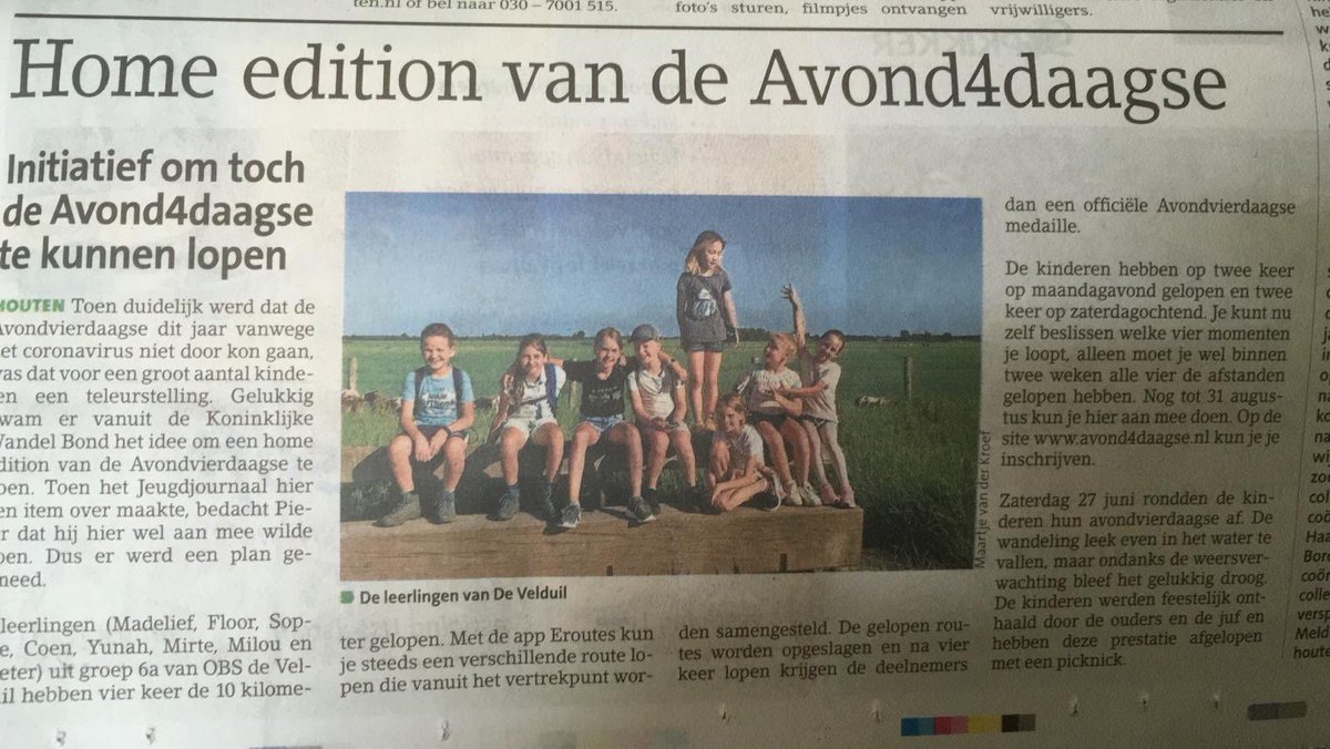 obsdevelduil's tweet photo. Een aantal groep 6A kinderen hebben de alternatieve 4-daagse gelopen. Goed gedaan! 💐💐 https://t.co/hc9UAyLVIA