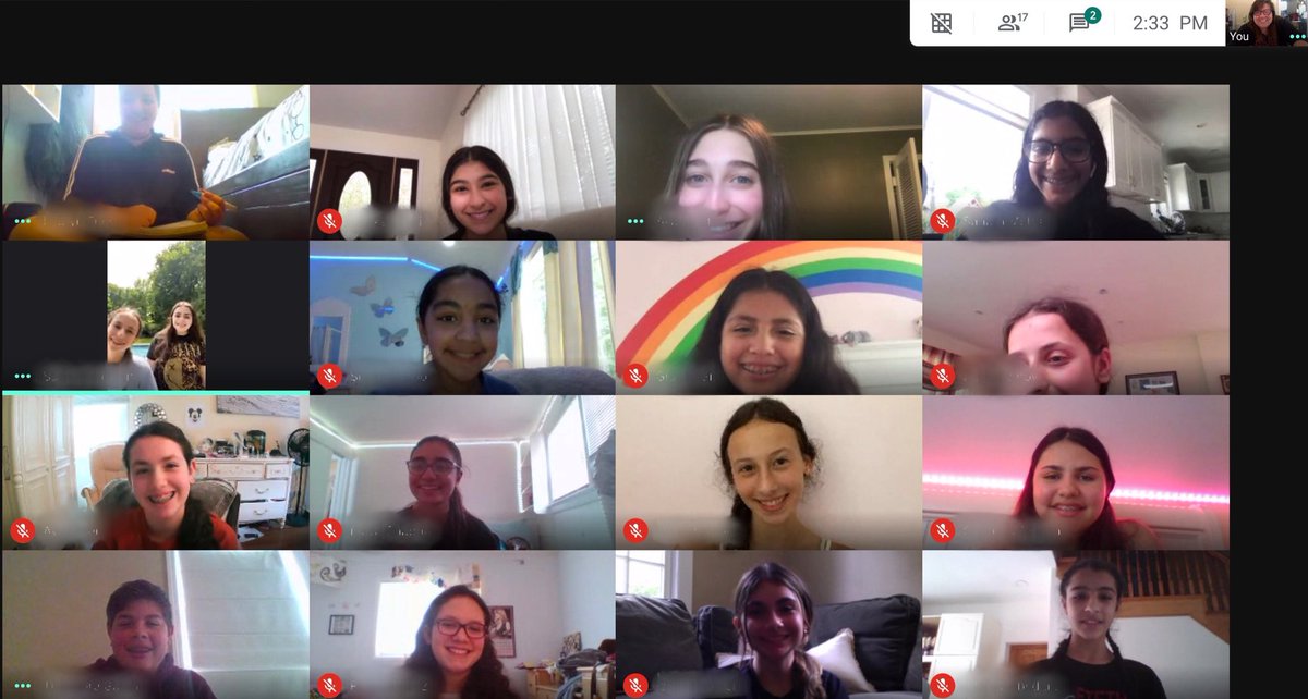 EmilyKlonowski's tweet photo. A screenshot from our sending off vocal jazz meet on our last day of school. I just stumbled upon it. Miss these faces so much, and I can’t wait to see them in person again ❤️🎵🖤 #wearesyosset #swms #musicinourschools https://t.co/T2p4JR7sBK