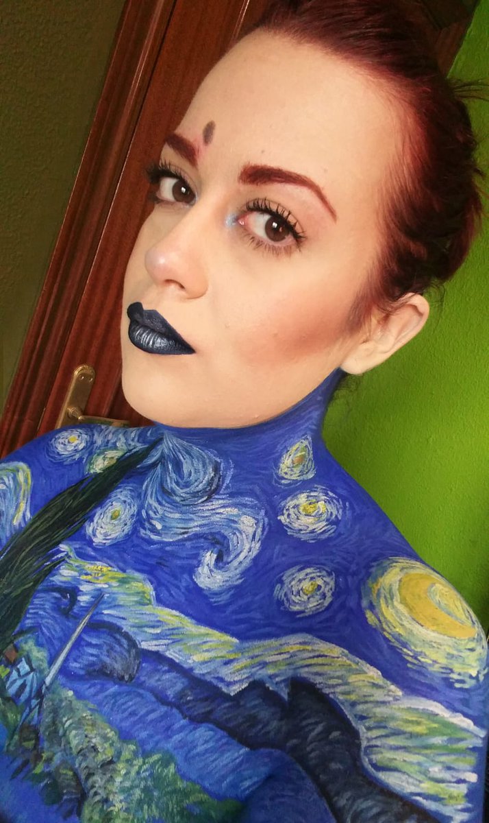 "Sueño con pintar y luego pinto mis sueños". (Vincent Van Gogh) 🎭🎼🖌

#Barbarie #Barbariarte #Teatro #Musical #Maquillaje #Caracterizacion #BodyPaint #MakeUp #Arte #Pintura #VanGogh #NocheEstrellada #Pintor
