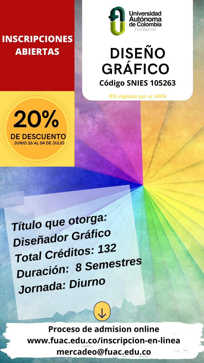 Uautonoma_Col's tweet photo. ¡Inscripciones abiertas en los programas de la Facultad de Ingeniería!
Anímate a ser parte de la FUAC
👇
https://t.co/ZkmQHoMpfM

#SomosAutónomos #yoquierolafuac https://t.co/U4LO0K4r2u